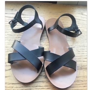 J.Crew Black Crisscross Ankle-strap Sandals